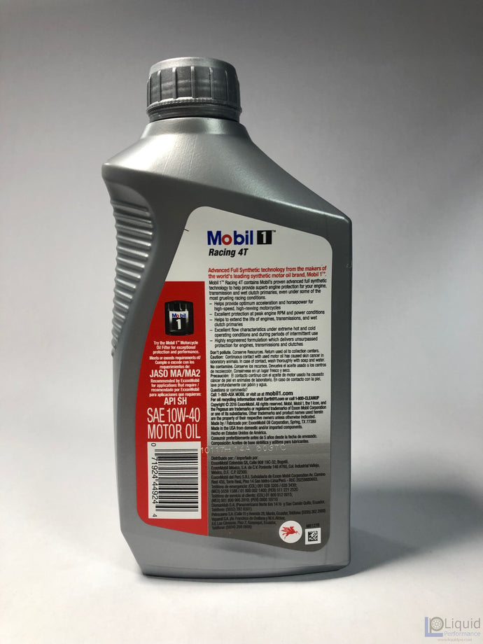 Mobil 1 Racing 4T 10W-40 Motorcycle Oil (1 Quart) 71924969353