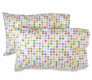 Rainbow Houndstooth Pillow Case (S/2 Cases)