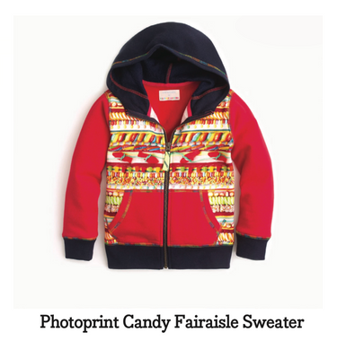 Kid Made Modern PHOTOPRINT CANDY FAIRISLE HOODIE