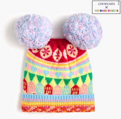 Kid Made Modern FAIRISLE DOUBLE POM BEANIE S/M