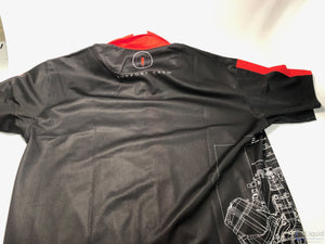 Motus logo Button-up Shirt with Red collar